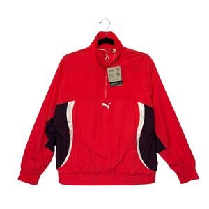 PUMA Cellerator Relaxed Half Zip Jacket NWT Women's Sz S Tart Cherry Outdoors